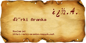 Árki Aranka névjegykártya