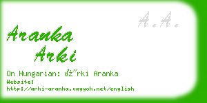 aranka arki business card